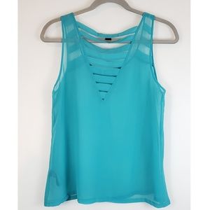Forever 21 | Green Sheer Strappy Tank Blouse